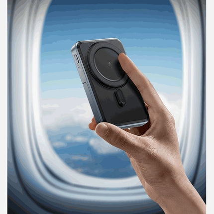 Wireless-charging Power Bank With Built-in Cable And Magnetic Attachment For Pho