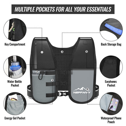 Nepfaivy Running Vest Women And Men Reflective Running Vest