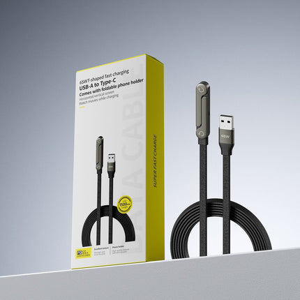 Fast Charging Foldable Bracket Data Cable 2-In-1 Data Wire