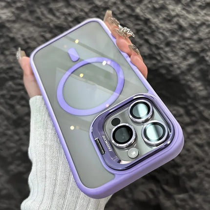 Invisible Bracket Transparent Phone Case With Cd Pattern