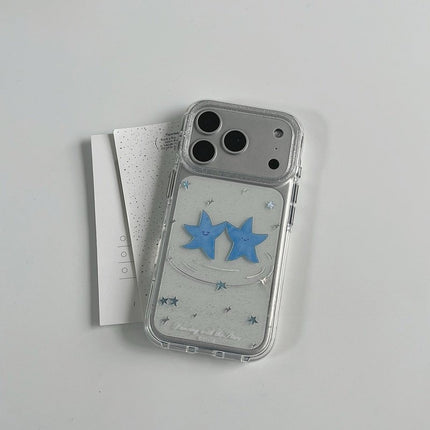Korean-Style Niche Fresh And Cute Blue Star Phone Case For