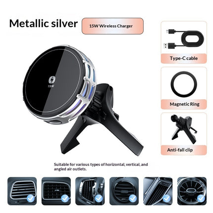 W Wireless Charging Magnetic Car Phone Mount With Mirror