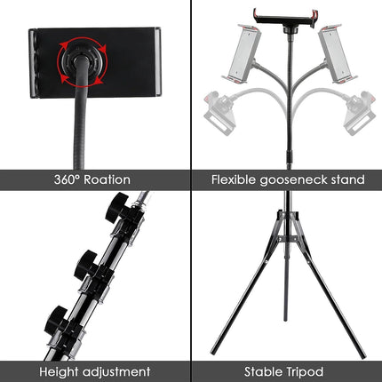 Cm Tall Flexible Phone Tripod With Gooseneck Heavy Duty