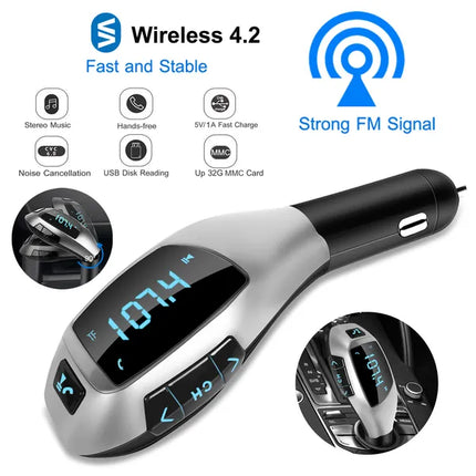Car FM Transmitter USB Charger Hands-Free Function MP3 Player