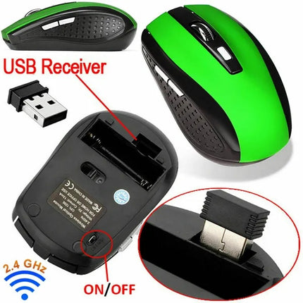 2.4GHz Wireless Optical Mouse with USB Receiver 800-1600 DPI