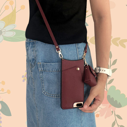 Protective Case With A Crossbody Strap, Card Slots, And A Zipperkeeps Fingerprin