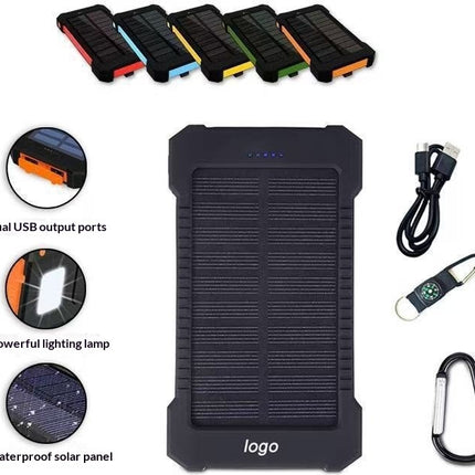 Outdoor 20000mah High-capacity Led-backlit Waterproof Solar-powered Portable Pow