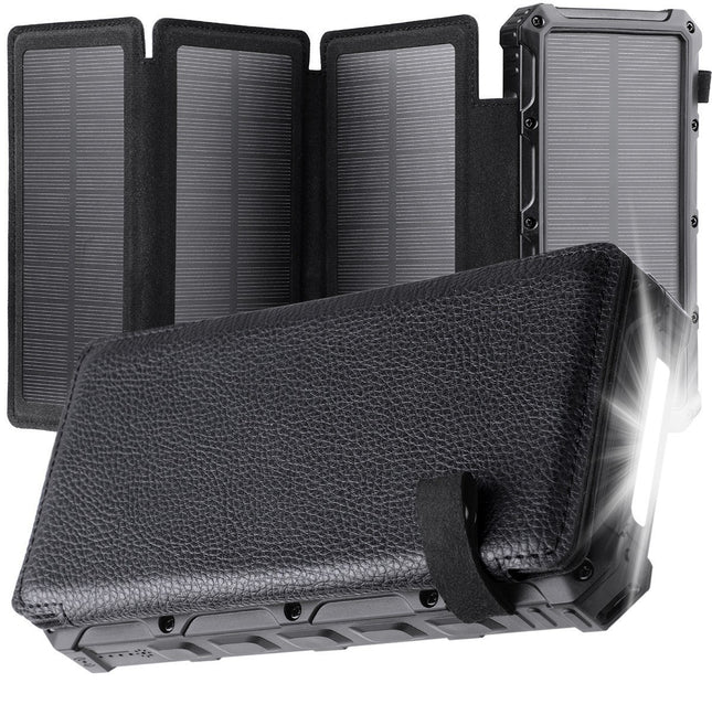 20,000mah Foldable Solar-powered Power Bank With Wireless Charging