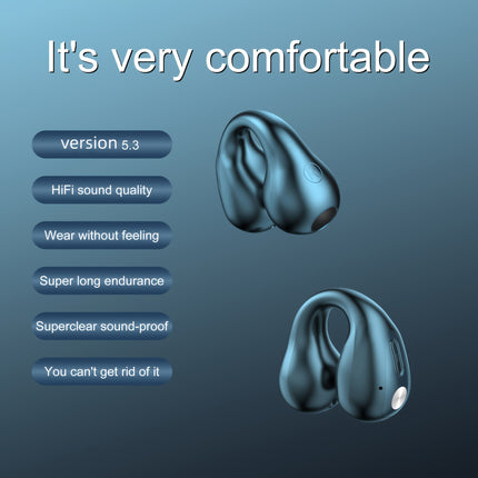 Wireless Ear-Clip Headphones with Battery Indicator & Gaming Bass