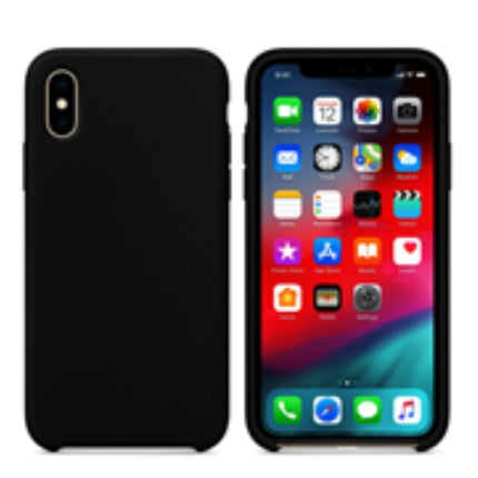 For Silicone Case 12 11 Pro X Xr Xs Max 8 7 6 Liquid Rubber Cover--black