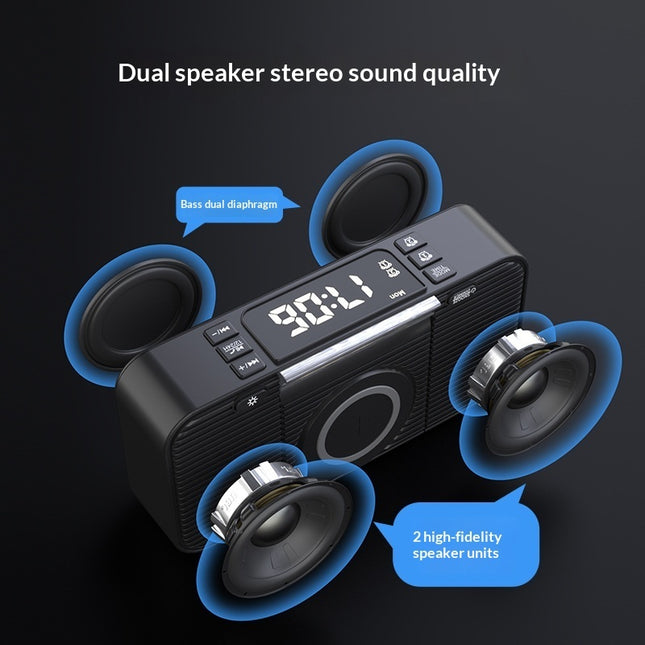 Wireless Charging Night Light with Dual Bluetooth Speakers