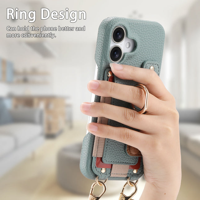 Long Crossbody Lanyard Leather Phone Case With Card Slots