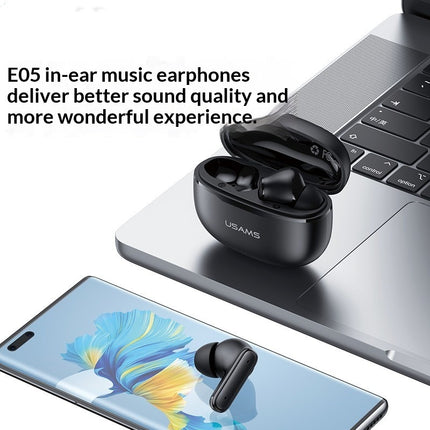 Wireless Bluetooth In-Ear Earbuds with Short Stem - Black/White