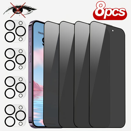 8-Pack Privacy Screen Protectors with Anti-Spy & Camera Protection