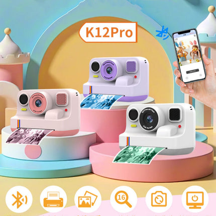 Portable Instant Camera HD Color Print K12Pro with Bluetooth