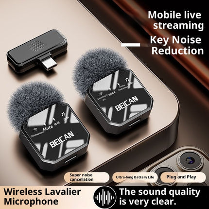 HD Wireless Lapel Microphone Zero Delay for Live Video Recording