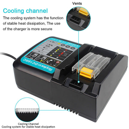 Fast Battery Charger Fit For Bl1830 Bl1840 Bl1850 7.2v-18v 3a LCD Display