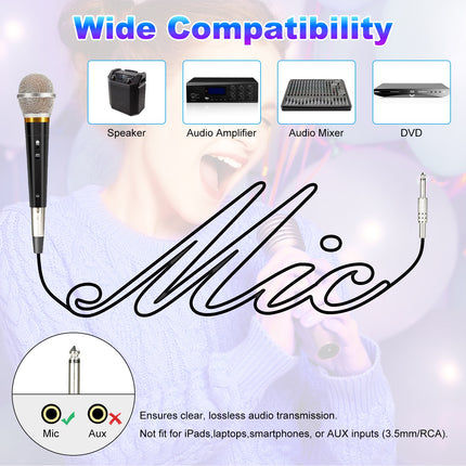 Dynamic XLR Microphone with On/Off Switch & 4m Cable for Studio