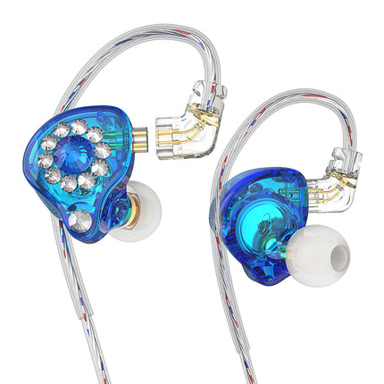 Private Model Q3pro Wired In-ear Music Headset Plug Diamond-embedded Singing Anc