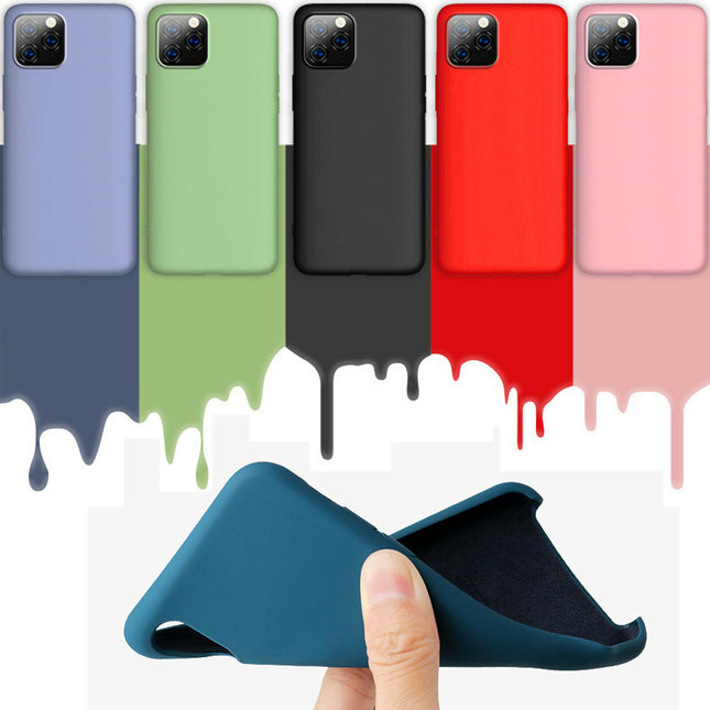 For Silicone Case 12 11 Pro X Xr Xs Max 8 7 6 Liquid Rubber Cover--dark Green