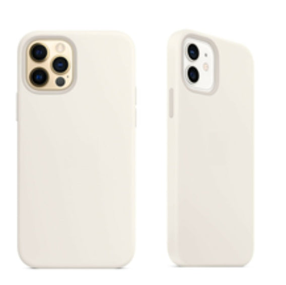 For Silicone Case 12 11 Pro X Xr Xs Max 8 7 6 Liquid Rubber Cover--white