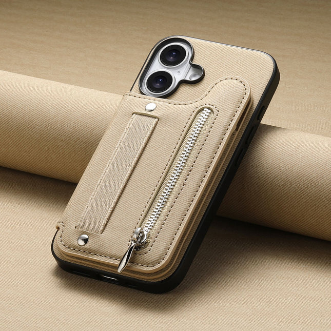 Leather Phone Case With Stand And Zipper Wallet Protective