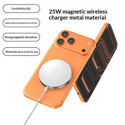 25w Magnetic Wireless Charger Made Of Metal Ideal For Wireless Charging Of Mobil