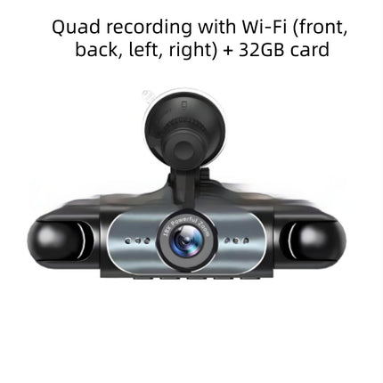 4-Lens Dash Cam HD with Rearview Camera - 360° Recording