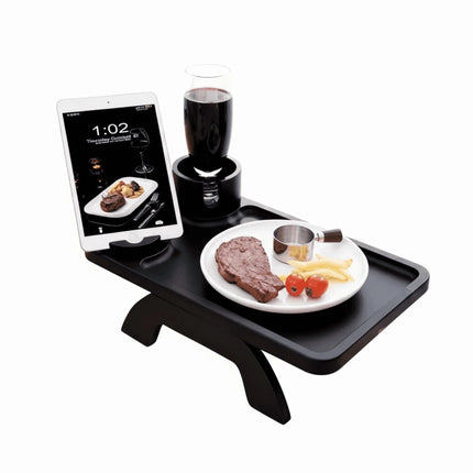Sofa Armrest Tray And Three-in-one Clip-on Desktop Tv Tray With Rotating Cup Hol