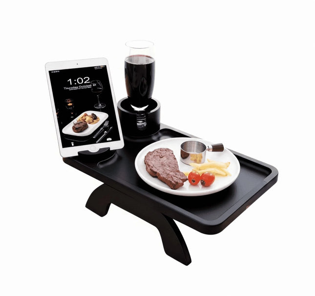 Sofa Armrest Tray And Three-in-one Clip-on Desktop Tv Tray With Rotating Cup Hol