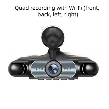 4-Lens Dash Cam HD with Rearview Camera - 360° Recording