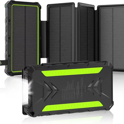 20,000mah Foldable Solar-powered Power Bank With Wireless Charging