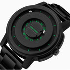 Black shell green / Steel strip style
