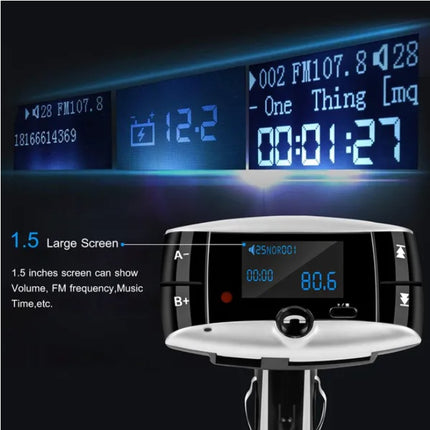 Wireless Car FM Transmitter - Bluetooth Adapter for Vehicles