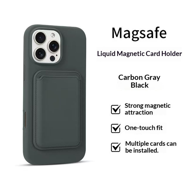 Magnetic Cardholder Liquid Silicone Phone Case