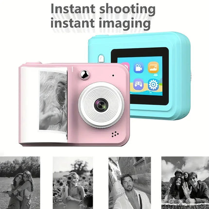 Kids Instant Print Digital Camera HD 1080P with 3 Paper Rolls