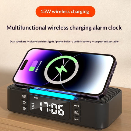 Wireless Charging Night Light with Dual Bluetooth Speakers