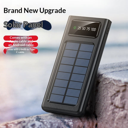 Portable Solar Power Bank With Built-in Cable Ultra-high Capacity For On-the-go