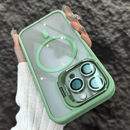 Invisible Bracket Transparent Phone Case With Cd Pattern