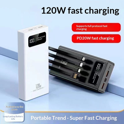 120w Power Bank 20000 Mah High-capacity Portable Charger Four-port Compact Mobil