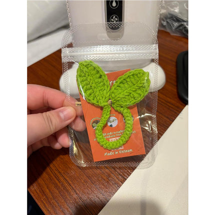 Cute Knitted Crochet Leaf Sprout,lucky Handmade Multi-functional Crochet Accesso
