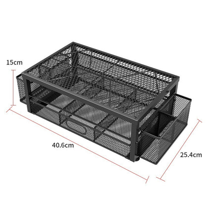 2-Tier Monitor Stand with Storage and Pen Slot - No Drilling Required