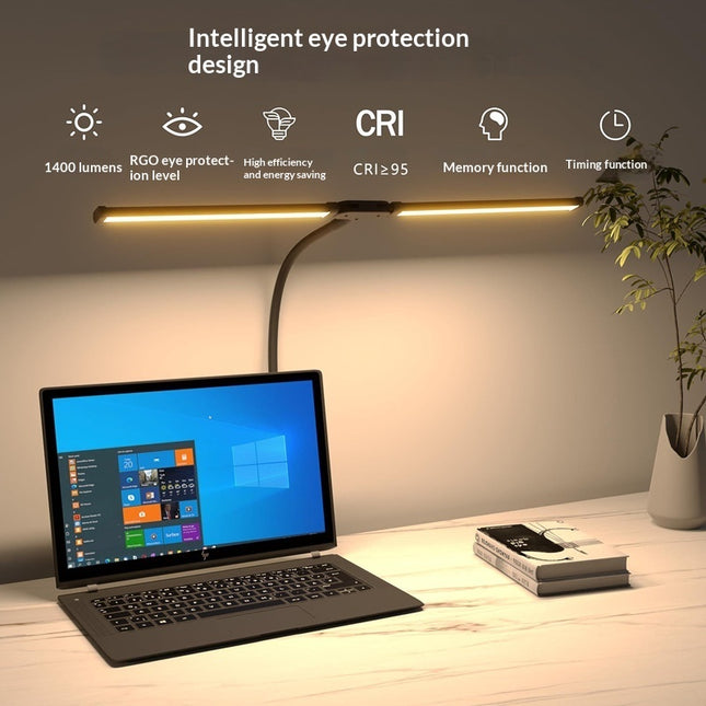 Double Head Desk Lamp USB Eye Protection LED Study Lamp Clamp Mount