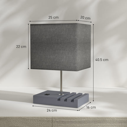 Bedside Lamp With USB A+C Charging Ports And 3 Phone Stands