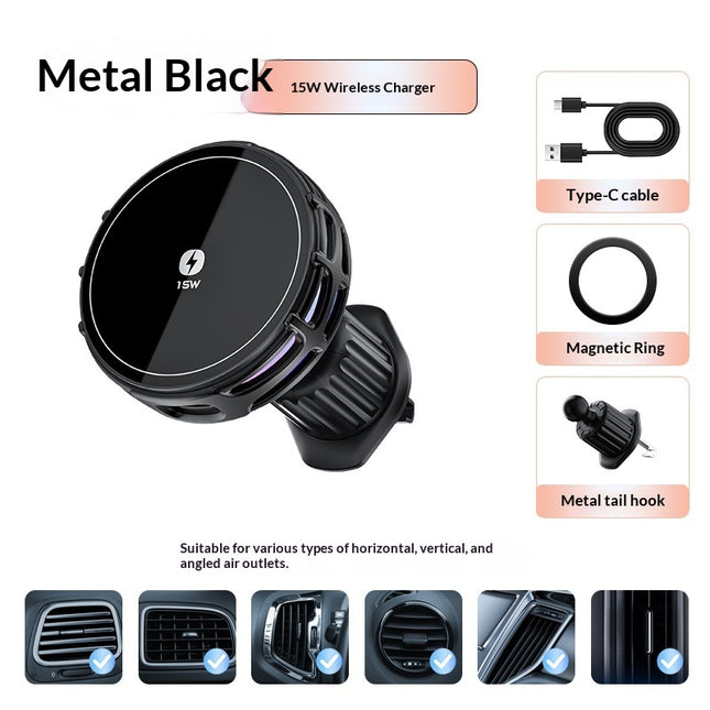 W Wireless Charging Magnetic Car Phone Mount With Mirror
