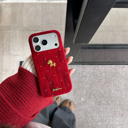 Suitable For New Year Red Starry Velvet  Phone Case