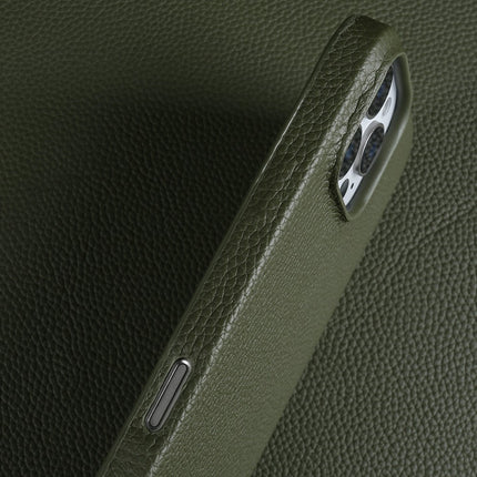 Lychee-Pattern Genuine Leather Phone Case