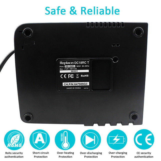 Fast Battery Charger Fit For Bl1830 Bl1840 Bl1850 7.2v-18v 3a LCD Display