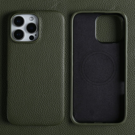 Lychee-Pattern Genuine Leather Phone Case