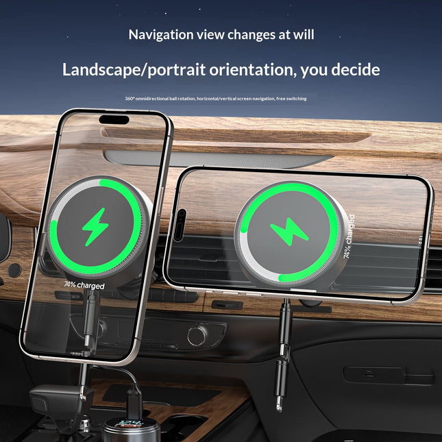 In-1 Magnetic Wireless Car Charger With Phone Holder For